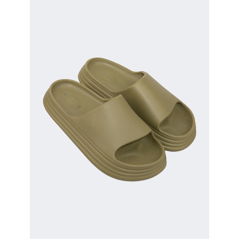 Top Ten Casual Beach Kids Slide Khaki