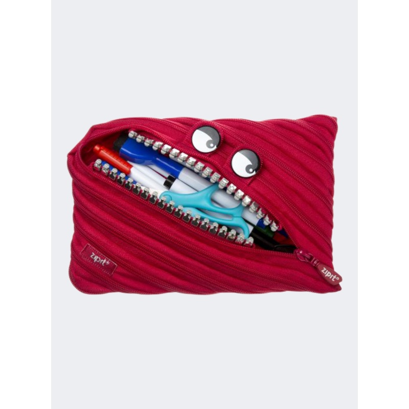 Zipit Grillz Jumbo Pouch Clip Strip Back To School Pencil Case Dark Red