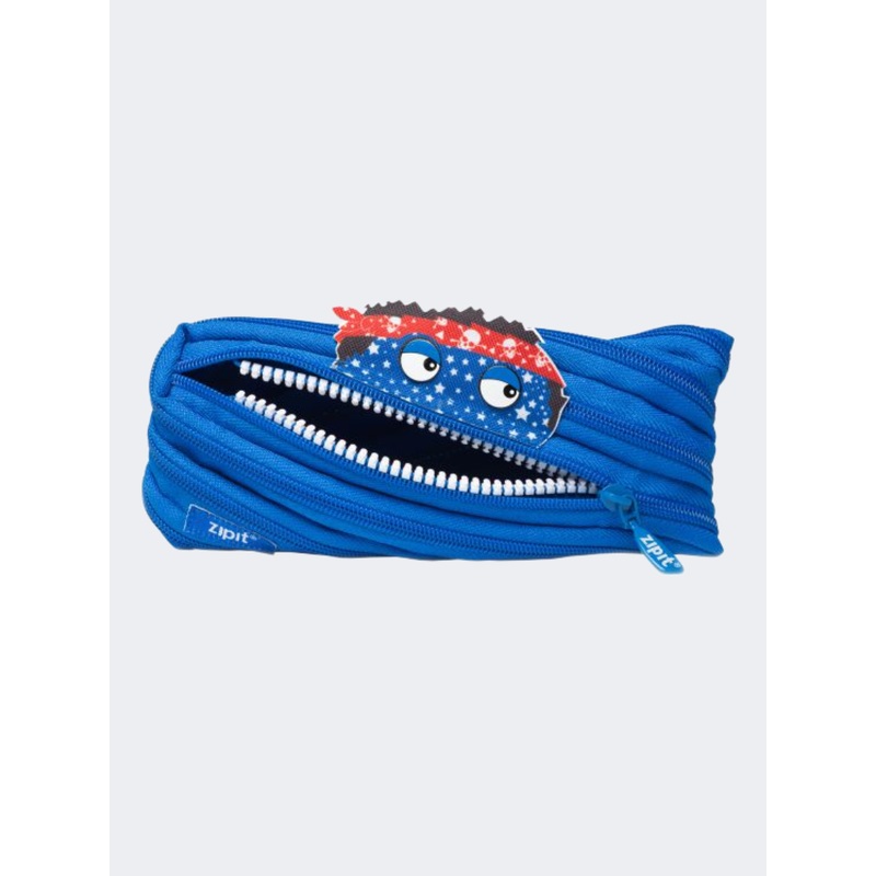 Zipit Talking Monstar Pouch Clip Strip Back To School Pencil Case Blue