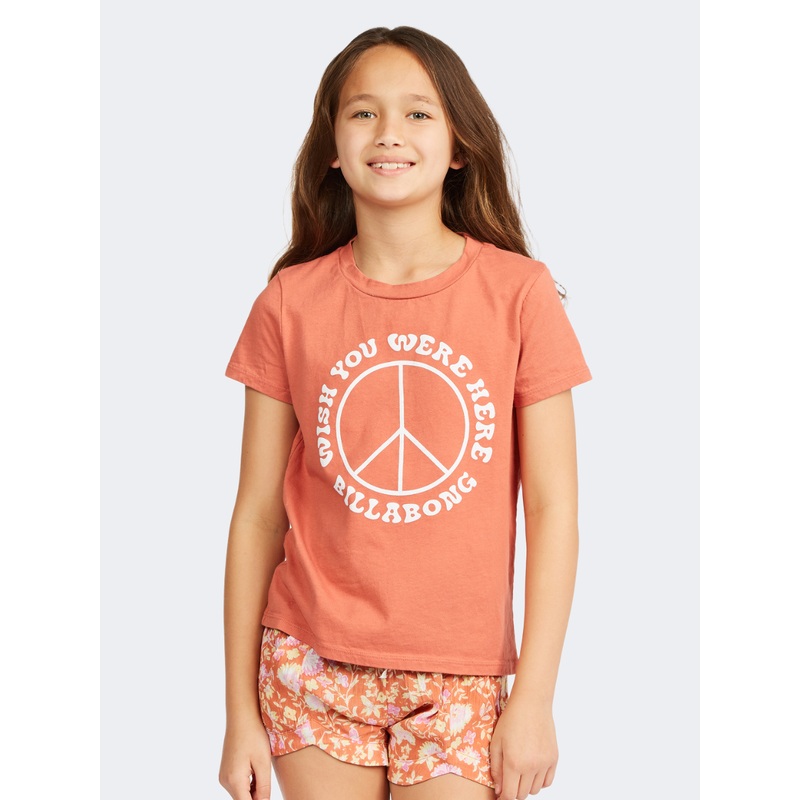 Billabong Wish You Were Here Kids-Girls Lifestyle T-Shirt Cider