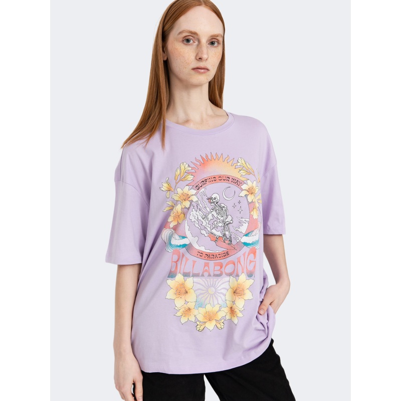 Billabong Goes Around Here Women Lifestyle T-Shirt Peaceful Lilac