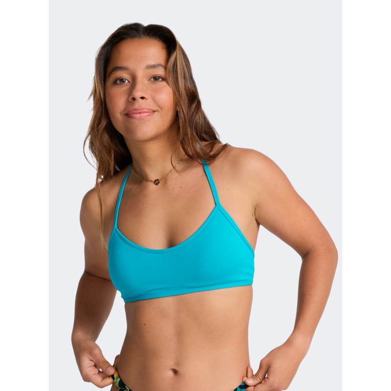 Billabong Sol Searcher Lace Up Trilet Women Beach Bra Blue Lagoon