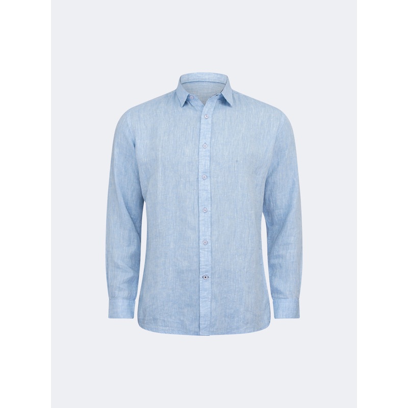 Pier St Barth Sbarrh 100 Men Beach Shirt Blue