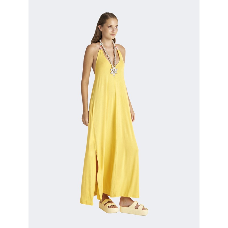 Blu4U Rasta Women Beach Dress Yellow