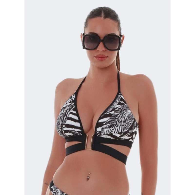 Bluepoint Women Beach Bra Black/White