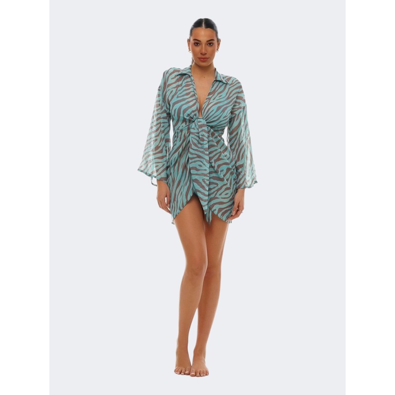 Bluepoint Women Beach Kimono Petrol