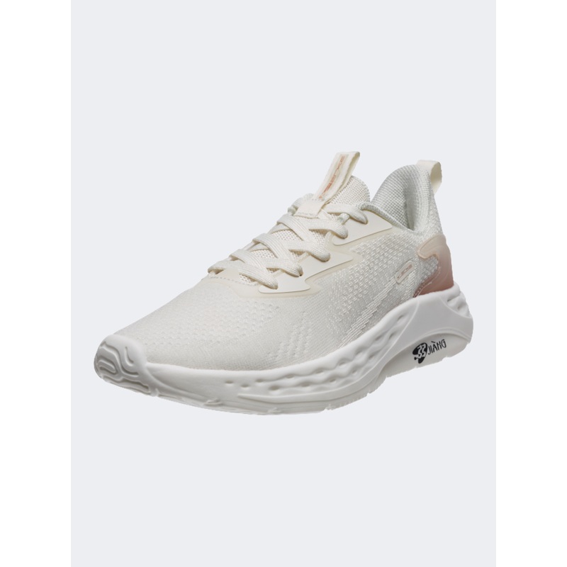 Erke Cushioning Women Running Shoes White/Light Orange