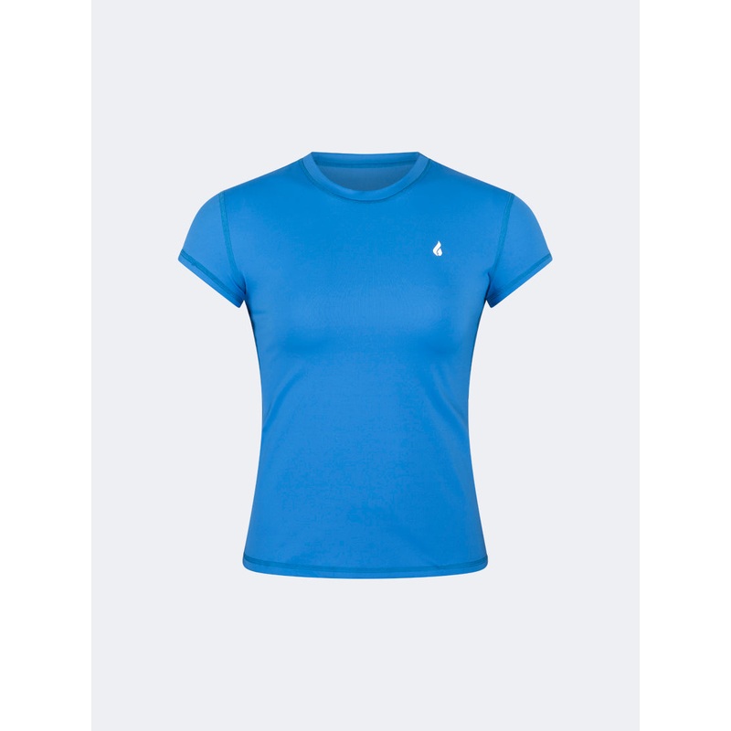 Oil And Gaz Classic Women Lifestyle Crew Neck T-Shirt Blue