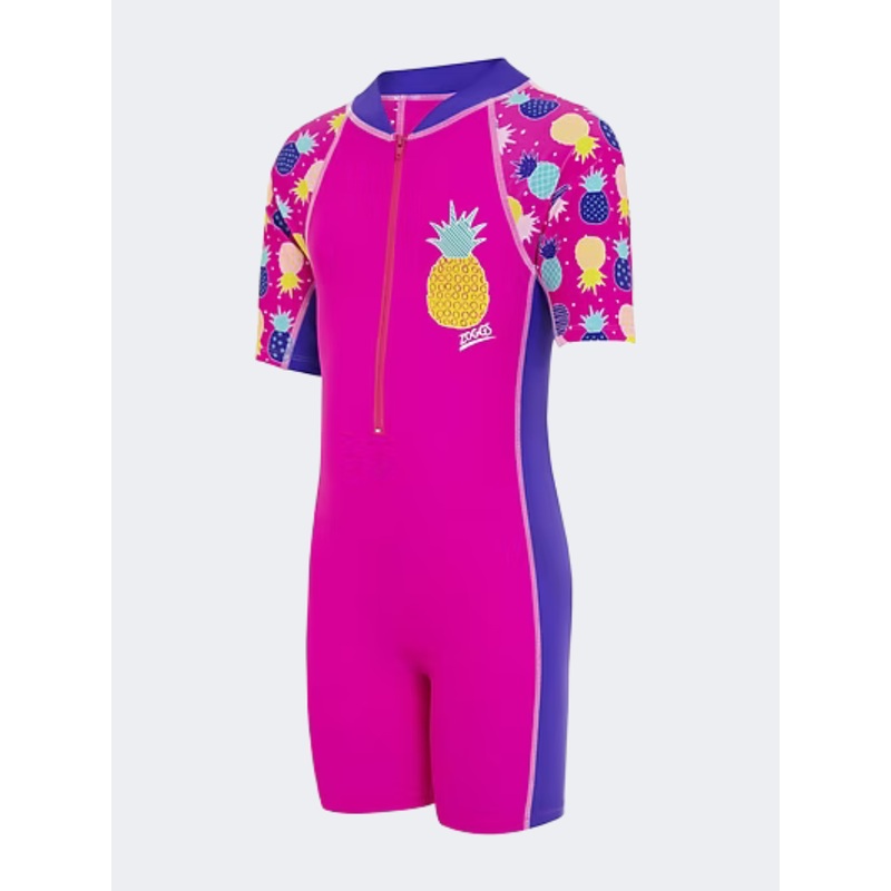 Zoggs Pine Crush All One Girls Swim Monokini Pink