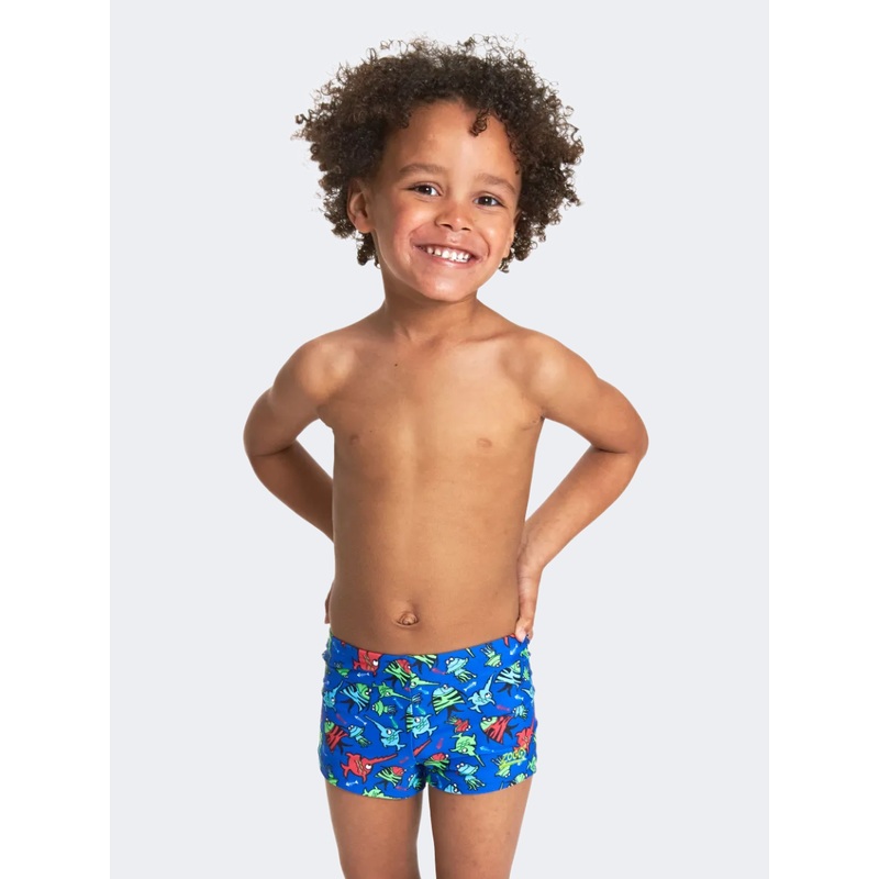 Zoggs Sea Saw Hip Racer Boys Beach Swim Short Blue/Multicolor
