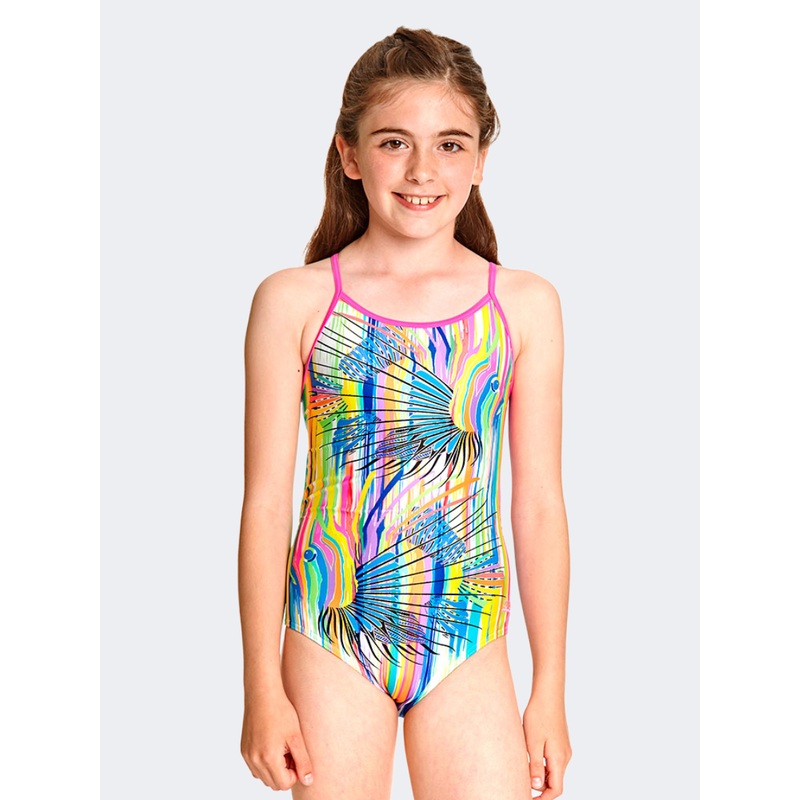 Zoggs Tropix Bella Crossback Kids-Girls Swim Monokini Multicolor