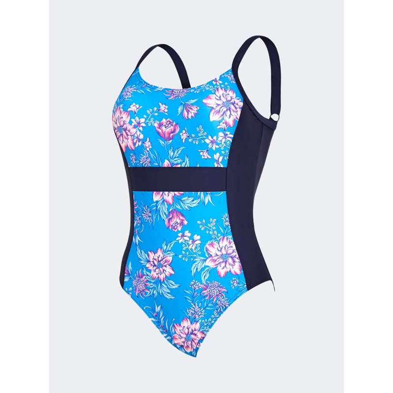 Zoggs Wild Rose Side Panel Women Swim Monokini Multicolor/Navy