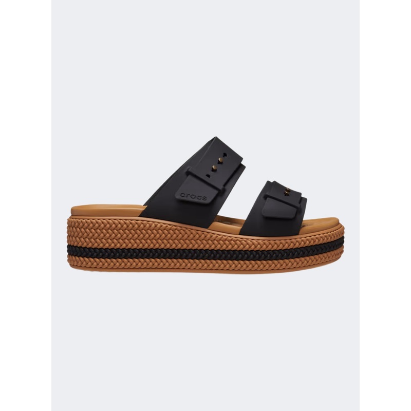 Crocs Brooklyn Woven Buckle Women Lifestyle Slippers Black