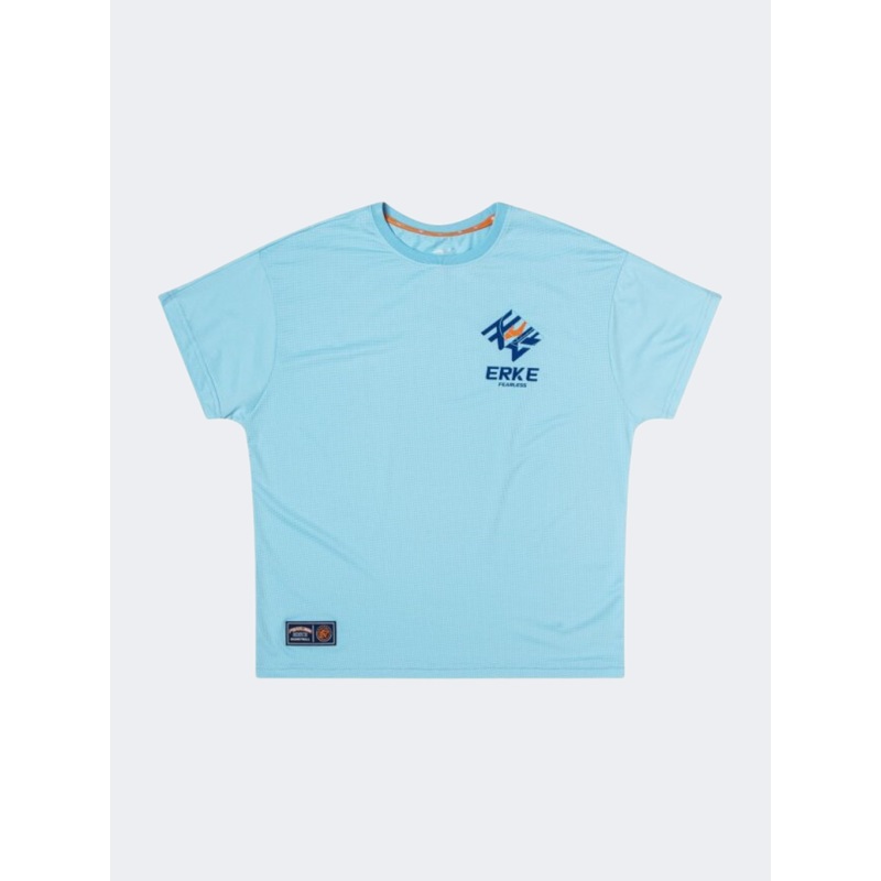 Erke Fearless Kids-Boys Basketball T-Shirt Light Blue