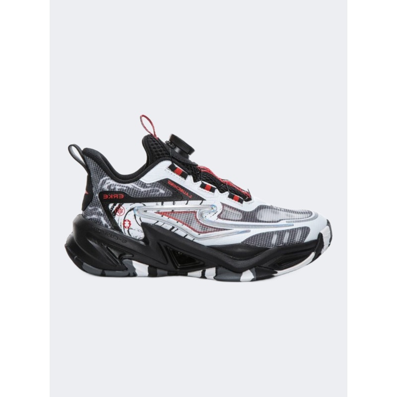 Erke Kids-Boys Basketball Shoes White/Black