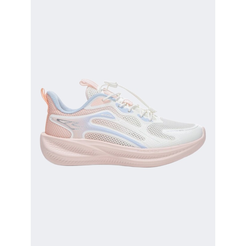 Erke Kids-Girls Running Shoes White/Peach Pink