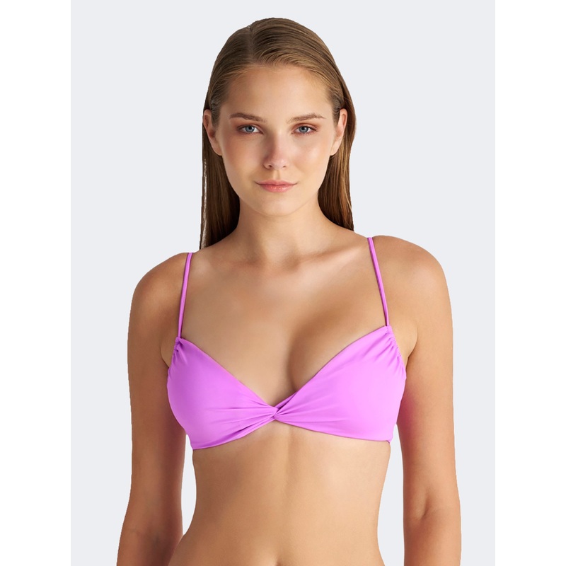 Blu 4U Fashion Solids Women Beach Bra Purple