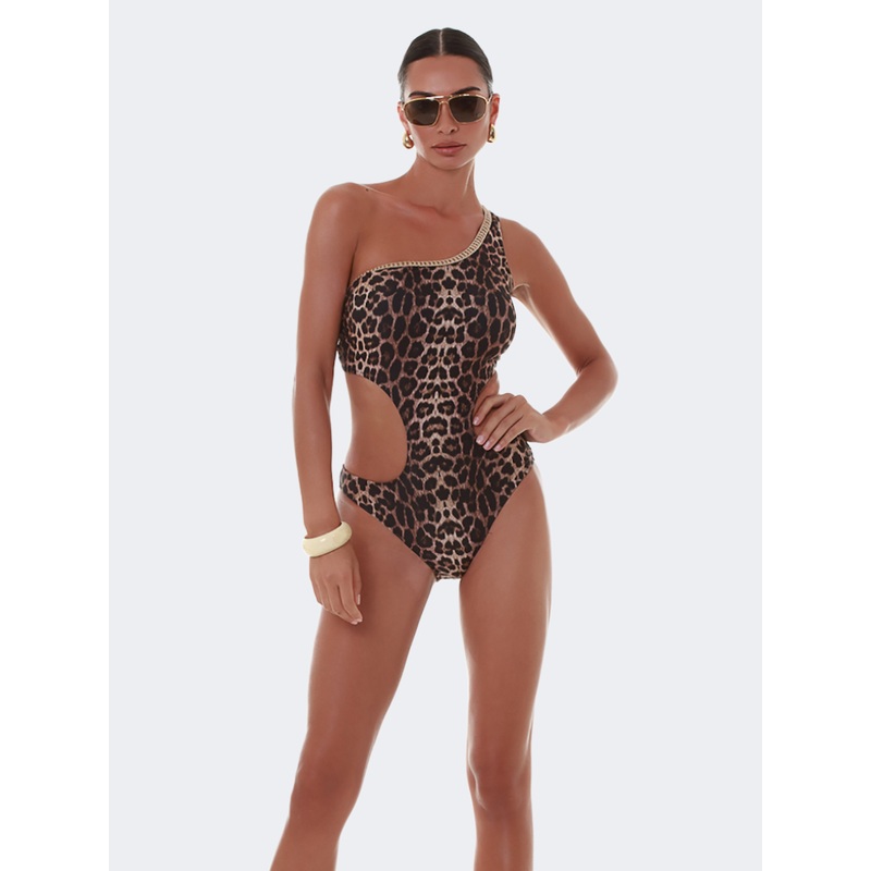 Blue Point Onepiece Cat Power Women Beach Monokini Brown