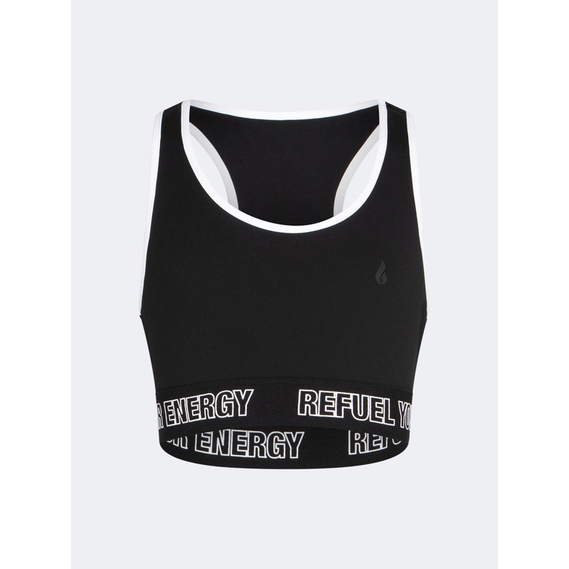 Oil And Gaz Breathable Kids-Girls Lifestyle Sports Bra Black