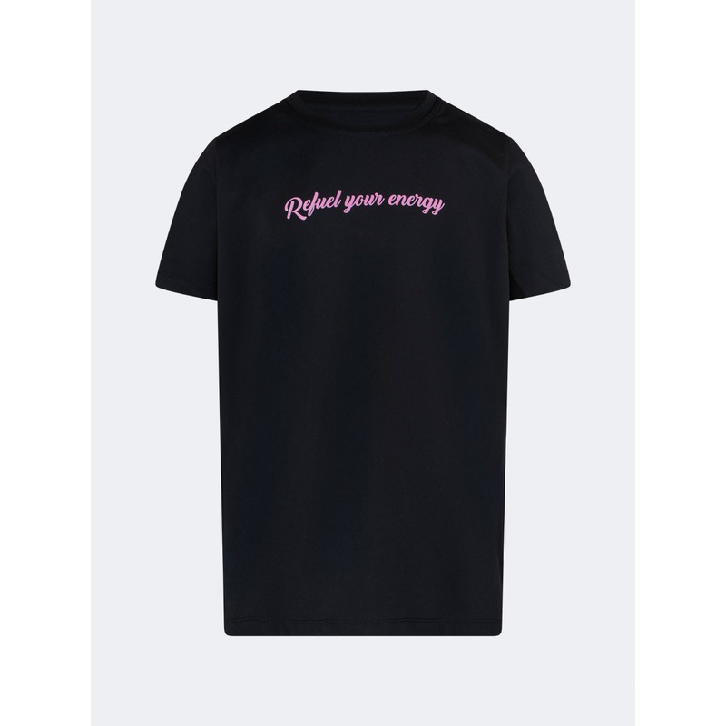 Oil And Gaz Classic Kids-Girls Lifestyle R-Neck T-Shirt Black