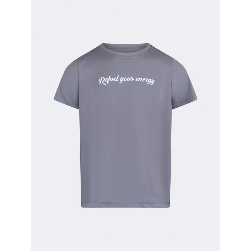 Oil And Gaz Classic Kids-Girls Lifestyle R-Neck T-Shirt Grey