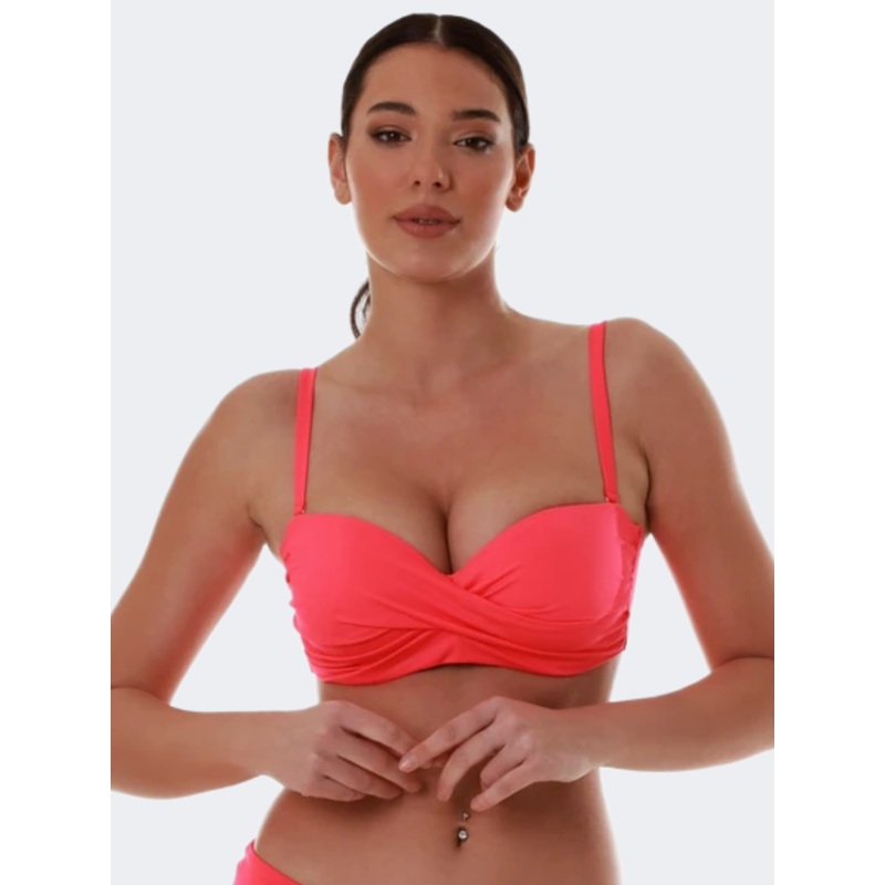 Bluepoint Solids Women Beach Bra Coral