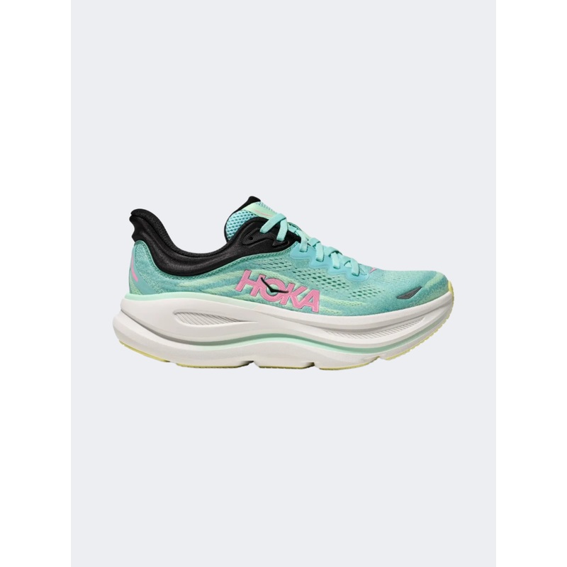 Hoka Bondi 9 Women Running Shoes Blue Spark/Mint