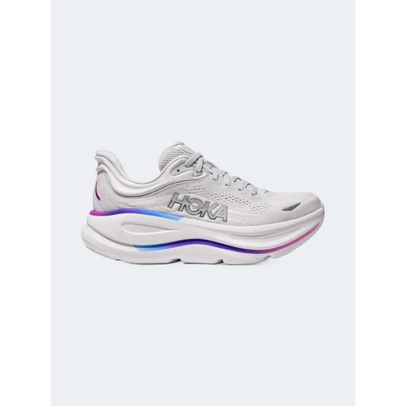 Hoka Bondi 9 Women Running Shoes Cosmic Grey/White