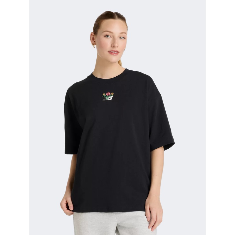 New Balance Athletics Flower Women Lifestyle T-Shirt Black