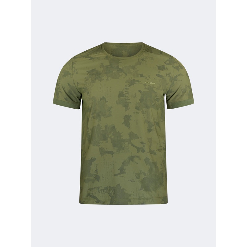 Oil And Gaz Classic Men Lifestyle Camo R-Neck T-Shirt Dark Green