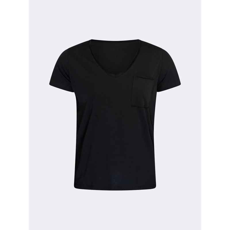 Oil And Gaz Classic Women Lifestyle V-Neck T-Shirt Black
