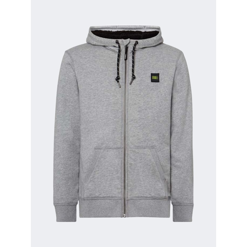 Oneill Essential Full Zip Sherpa Men Lifestyle Hoody Silver Melee