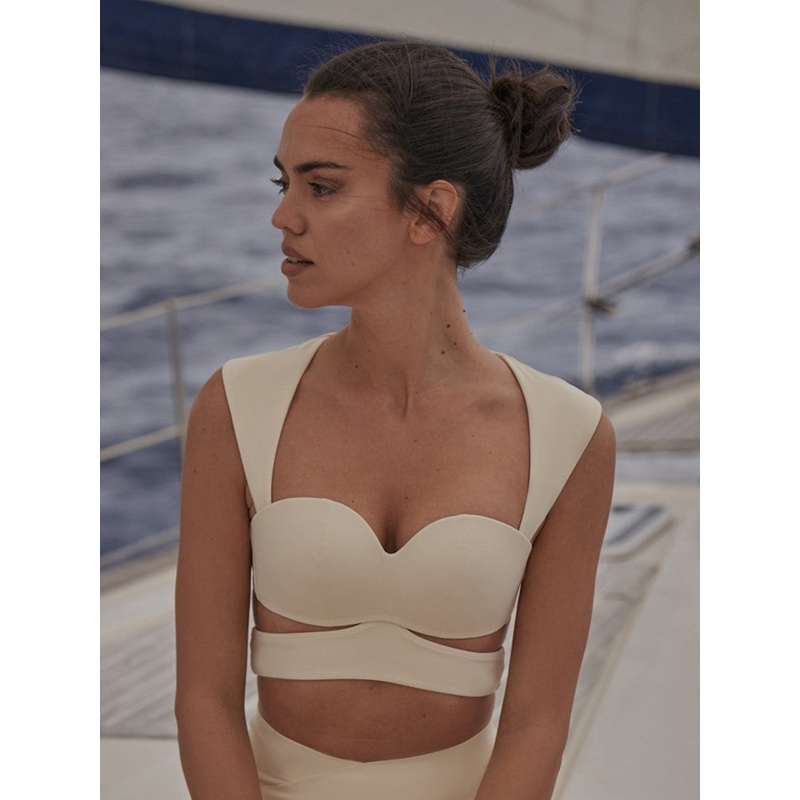 Wiskii Elegant Corset Sports Women Sportswear Bra Pure Vanilla