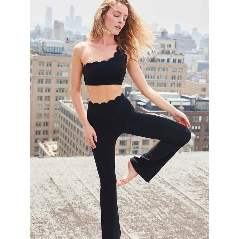 Wiskii High-Waist Flare Women Sportswear Tight Black