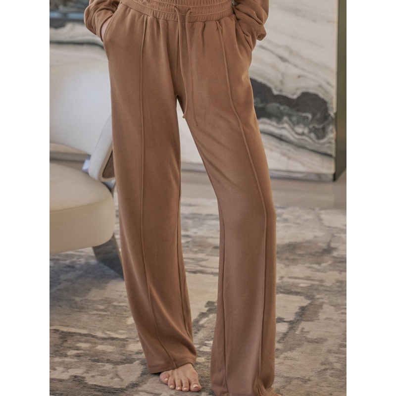 Wiskii High-Waist Lounge Wide-Leg Women Sportswear Pant Tobacco