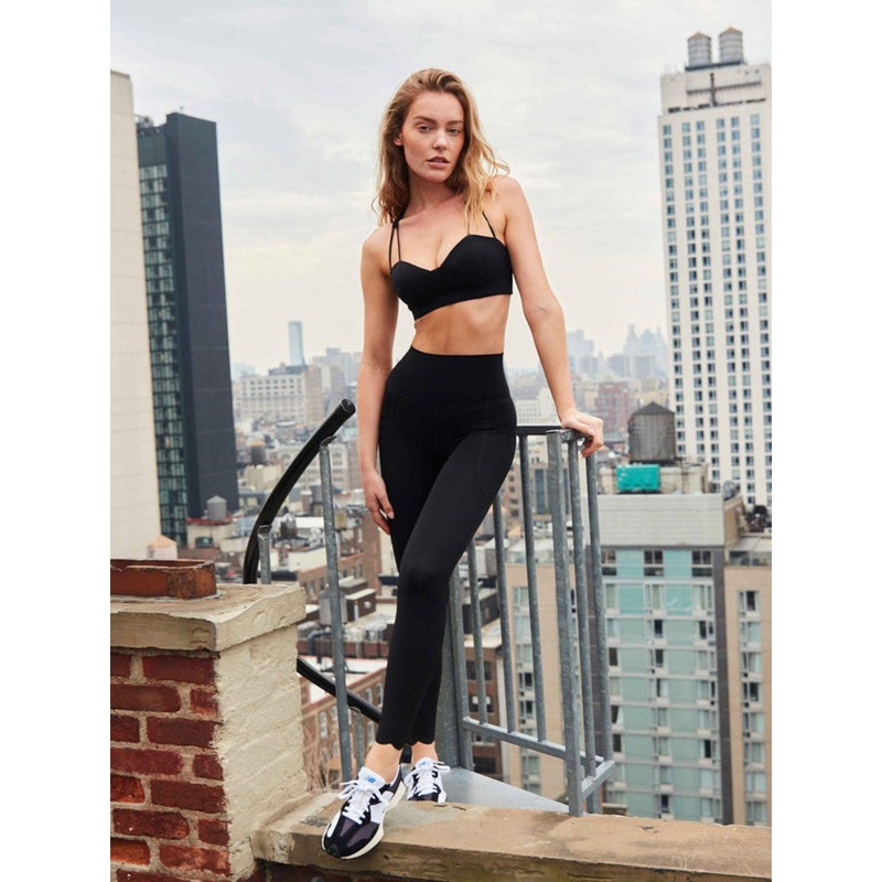 Wiskii High-Waist Mdano Women Sportswear 7/8 Tight Black