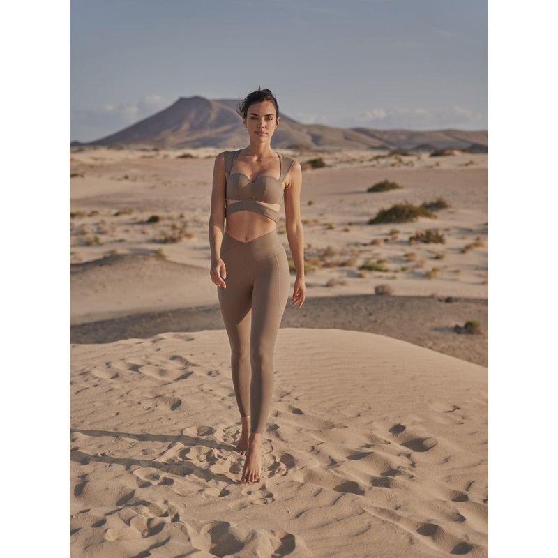 Wiskii V-Waist Utility Women Sportswear Tight Almond Butter