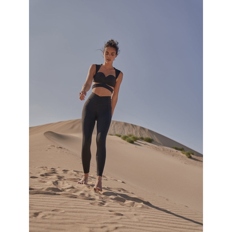 Wiskii V-Waist Utility Women Sportswear Tight Black