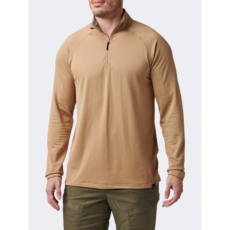 5-11 Stratos 1/4 Zip Men Tactical Long Sleeve Coyote