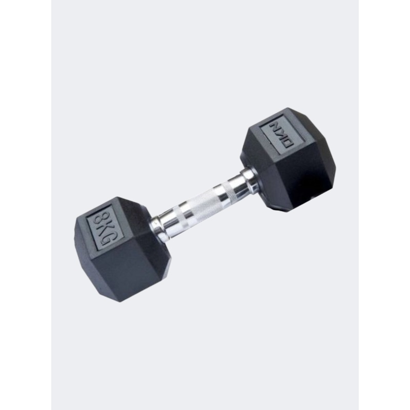 Irm-Fitness Factory Rubber Hex Dumbbell 8Kg Weights Black
