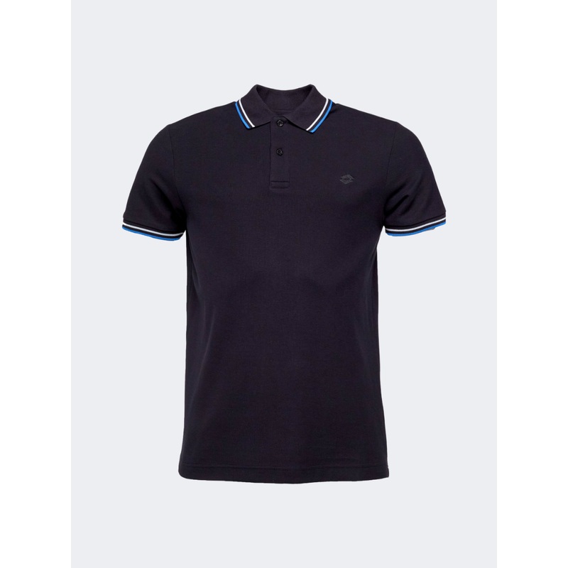 Lotto Leisure Classica Men Lifestyle Polo Short Sleeve Black/Blue/White