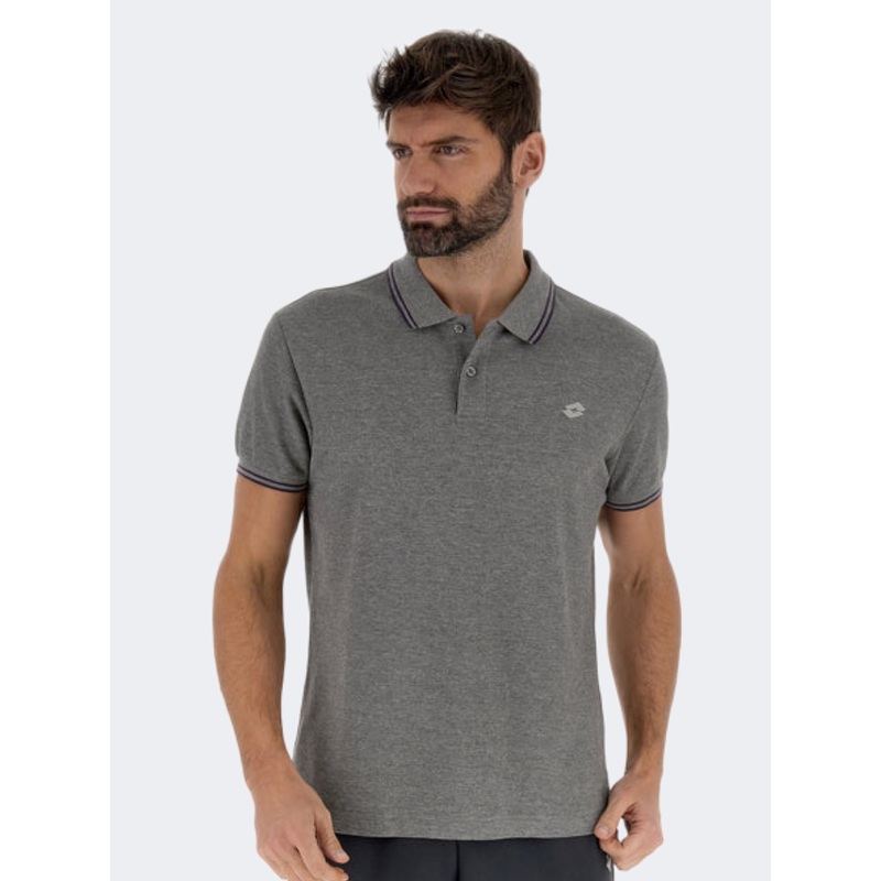 Lotto Leisure Classica Men Lifestyle Polo Short Sleeve Dark Grey