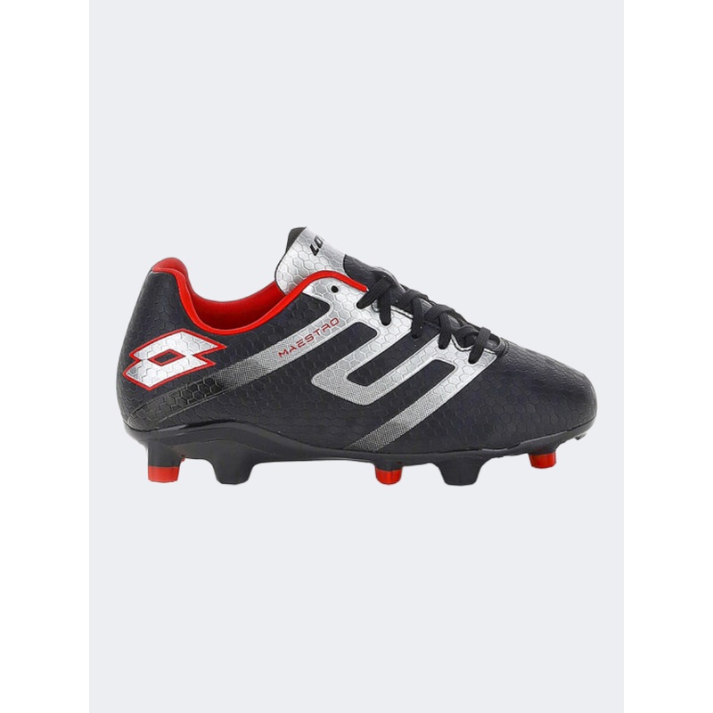 Lotto Maestro 700 Fg Jr Kids Football Shoes Black/Silver/Red