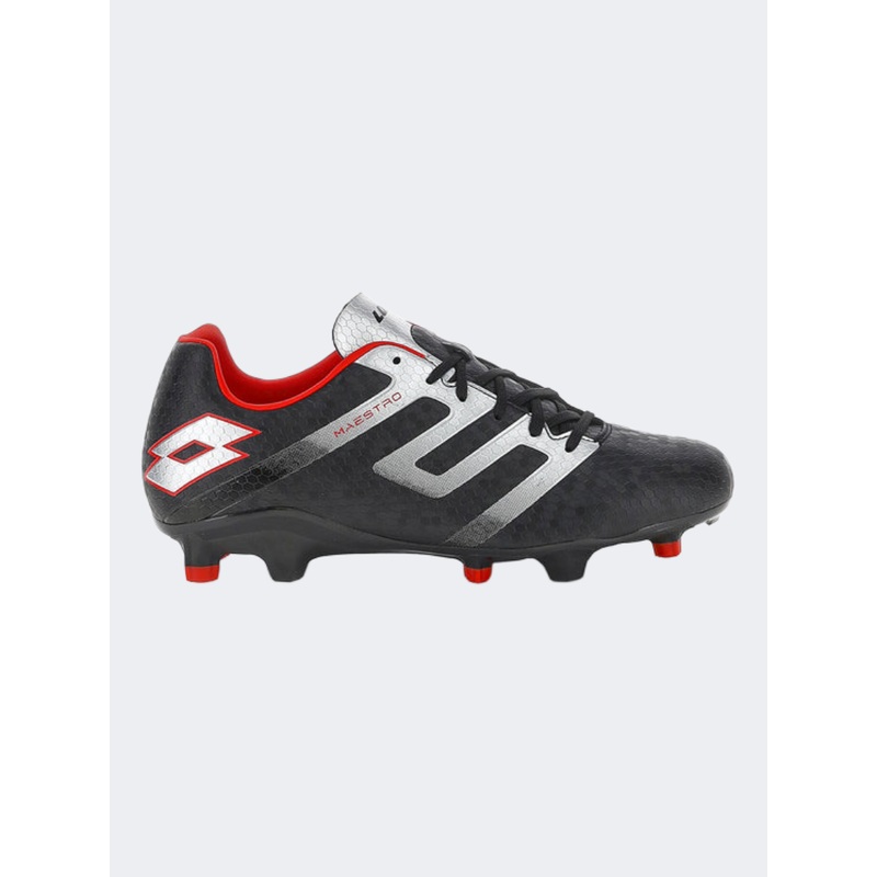 Lotto Maestro 700 Fg Men Football Shoes Black/Silver/Red