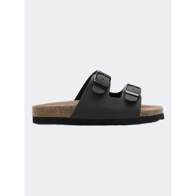 Rugged Gear Bio Two Strap Kids Lifestyle Slippers Black/Beige