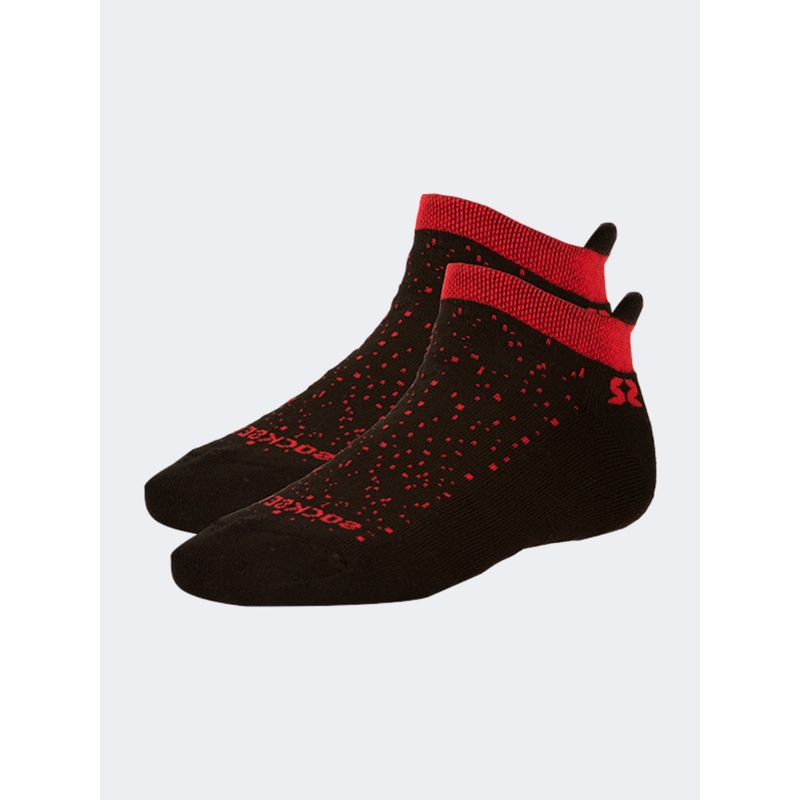 Socksette Ankle Half Cushion Unisex Lifestyle Sock Black/Red