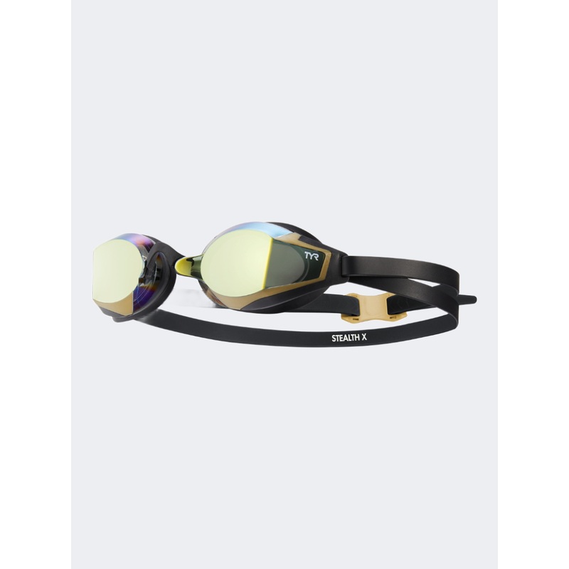 Tyr Stealth-X Mirrored Performance Unisex Swim Goggles Gold/Black