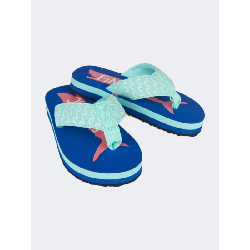 Hatley Fintastic Shark Kids-Boys Beach Slippers Royal Blue