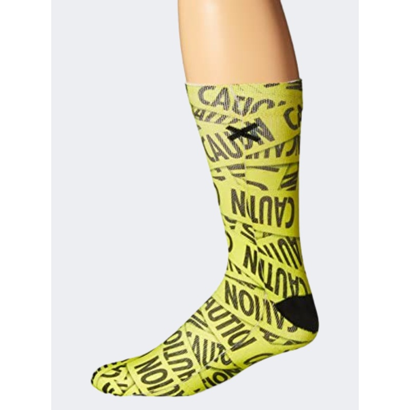 Odd Sox Caution Unisex Lifestyle Sock Yellow