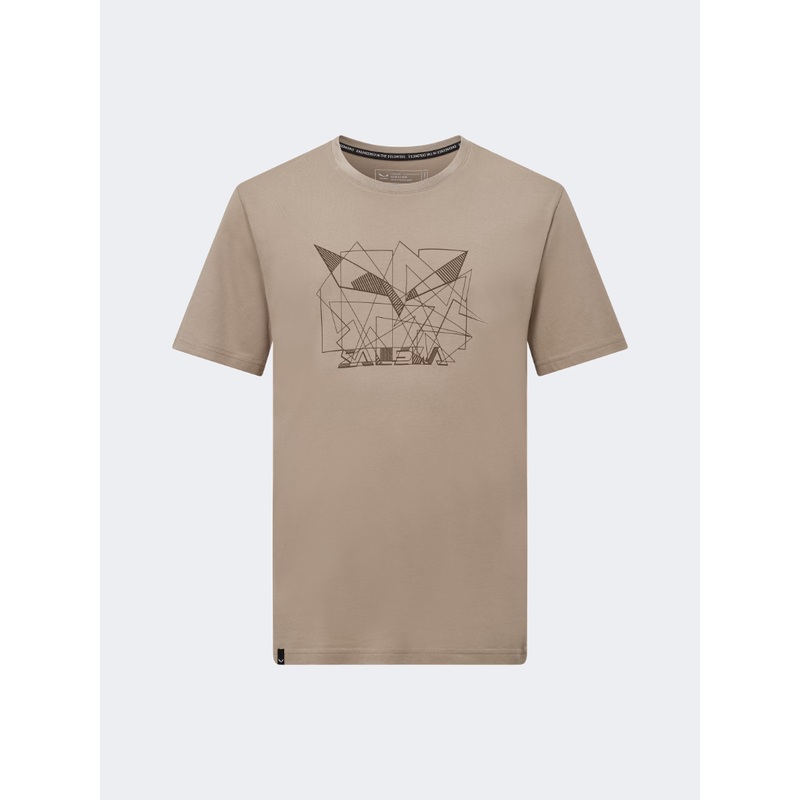 Salewa Eagle Geometric Men Hiking T-Shirt Quicksand